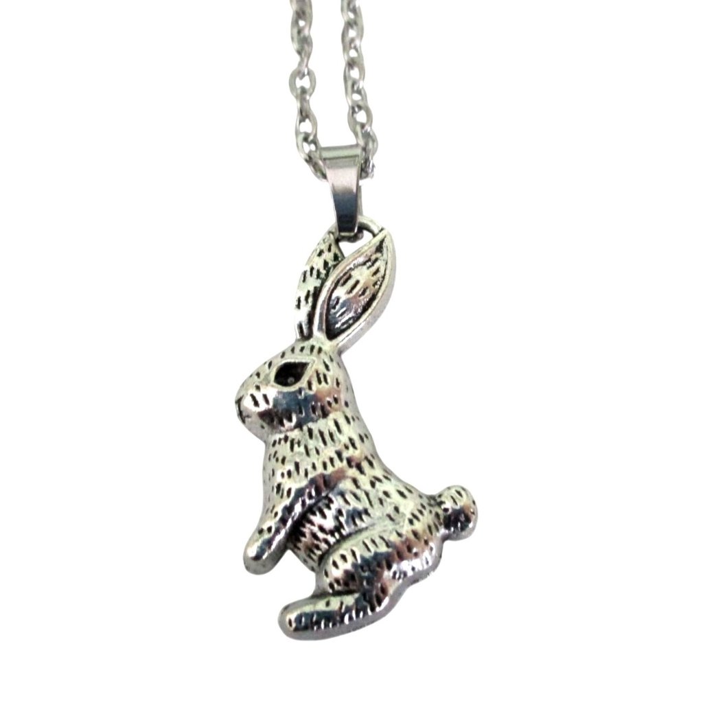 New Bunny Rabbit Pendant Necklace With 18 Inch Stainless Chain Animal Wildlife G
